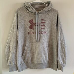 Under Armour Gray Freedom Hoodie Sweatshirt Long Sleeve Womens Size Small
